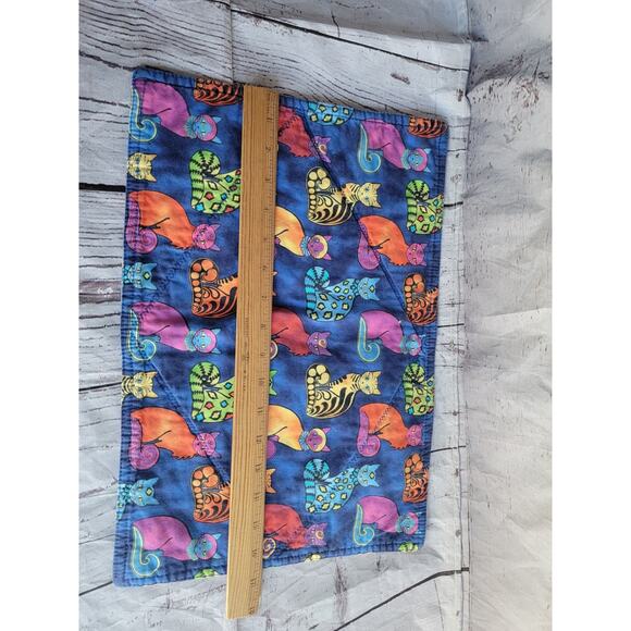 Set Of 2 Handmade Quilted Cat Print Placemats 16x11 Inches - Picture 7 of 8